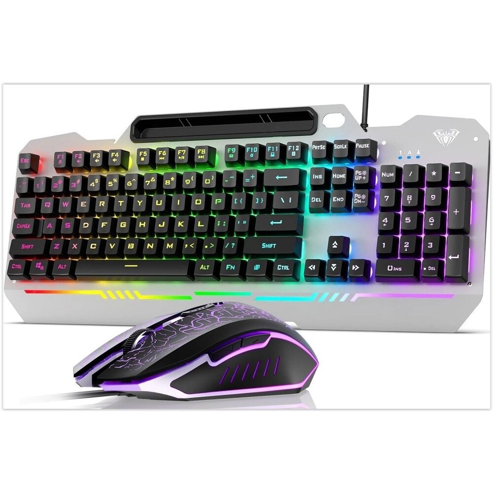 AULA Keyboard T102- 104 Key RGB Gaming Keyboard and Mouse Combo Wired No Box NEW